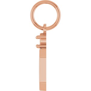 14K Rose Gold 3 mm Round Engravable Family Asscher Pendant Mounting – image 6