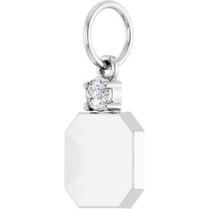Sterling Silver 3 mm Round Engravable Family Asscher Pendant Mounting – image 3