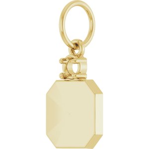 10K Yellow Gold 3 mm Round Engravable Family Asscher Pendant Mounting – image 4