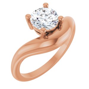 14K Rose Gold 6.5 mm Round Solitaire Ring Mounting