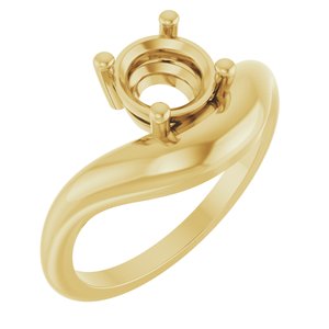 14K Yellow Gold 6.5 mm Round Solitaire Ring Mounting – image 2