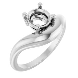 10K White Gold 6.5 mm Round Solitaire Ring Mounting – image 2