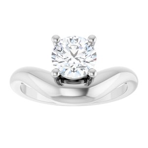 14K White Gold 6.5 mm Round Solitaire Ring Mounting – image 5