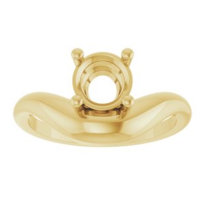 14K Yellow Gold 6.5 mm Round Solitaire Ring Mounting – image 6