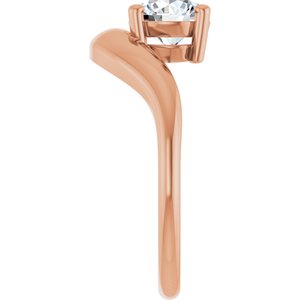 14K Rose Gold 6.5 mm Round Solitaire Ring Mounting – image 7