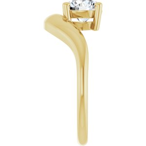14K Yellow Gold 6.5 mm Round Solitaire Ring Mounting – image 7
