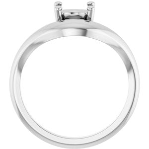 14K White Gold 6.5 mm Round Solitaire Ring Mounting – image 4