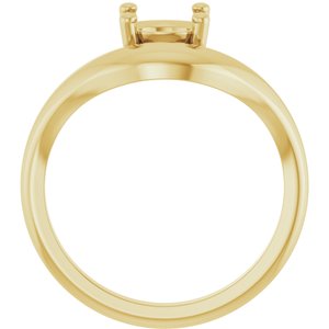 14K Yellow Gold 6.5 mm Round Solitaire Ring Mounting – image 4