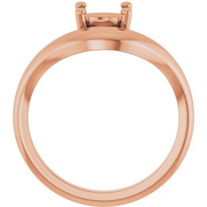 14K Rose Gold 6.5 mm Round Solitaire Ring Mounting – image 4