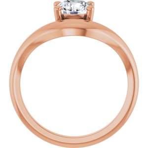 14K Rose Gold 6.5 mm Round Solitaire Ring Mounting – image 3