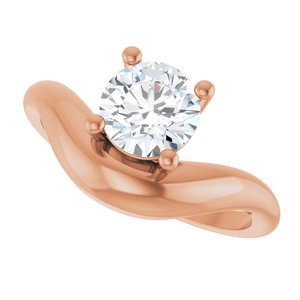 14K Rose Gold 6.5 mm Round Solitaire Ring Mounting – image 8