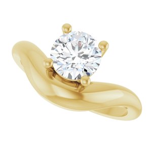 10K Yellow Gold 6.5 mm Round Solitaire Ring Mounting – image 8
