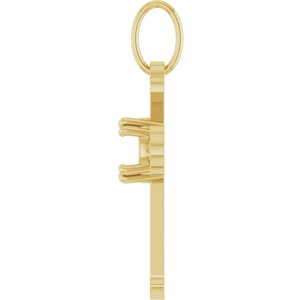 10K Yellow Gold 5.2 mm Round Cross Pendant Mounting – image 6