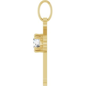 14K Yellow Gold 1/2 CT Lab-Grown Diamond Cross Pendant – image 3