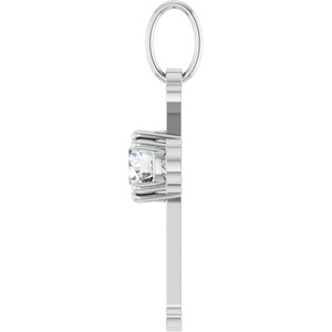 Sterling Silver 1/2 CT Natural Diamond Cross Pendant – image 3