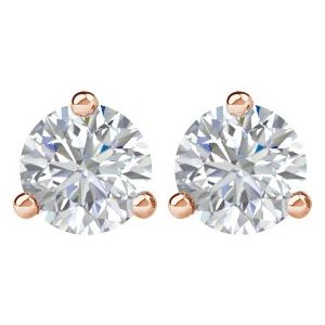 14K Rose Gold 1 CTW Natural Diamond Stud Earrings – image 2