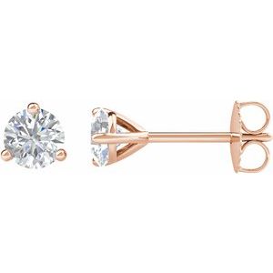14K Rose Gold 3/4 CTW Natural Diamond Stud Earrings