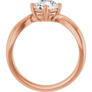 18K Rose Gold 6.5 mm Round Ring Mounting – image 3
