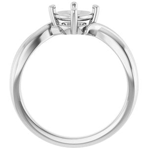 14K White Gold 6.5 mm Round Ring Mounting – image 4