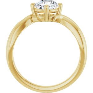 18K Yellow Gold 6.5 mm Round Ring Mounting – image 3