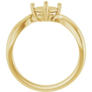 10K Yellow Gold 6.5 mm Round Ring Mounting – image 4