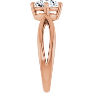 10K Rose Gold 6.5 mm Round Ring Mounting – image 7