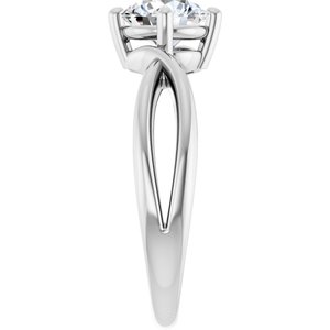 14K White Gold 6.5 mm Round Ring Mounting – image 7