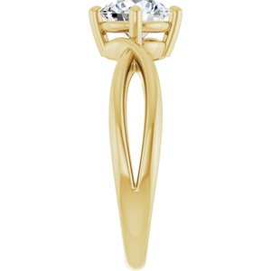 18K Yellow Gold 6.5 mm Round Ring Mounting – image 7
