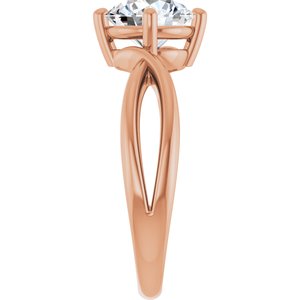 10K Rose Gold 7.4 mm Round Ring Mounting – image 7