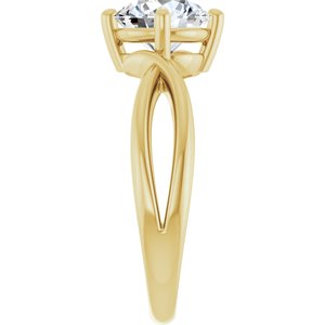 10K Yellow Gold 7.4 mm Round Ring Mounting – image 7