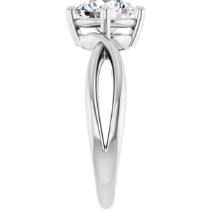 10K White Gold 7.4 mm Round Ring Mounting – image 7