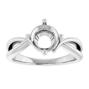 10K White Gold 7.4 mm Round Ring Mounting – image 6