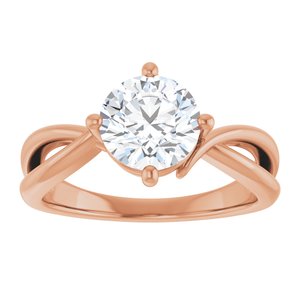 14K Rose Gold 7.4 mm Round Ring Mounting – image 5