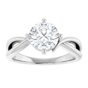 Continuum Sterling Silver 7.4 mm Round Ring Mounting – image 5
