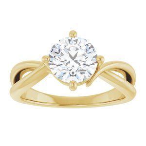 18K Yellow Gold 7.4 mm Round Ring Mounting – image 5