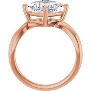 14K Rose Gold 8x8 mm Square Ring Mounting – image 3