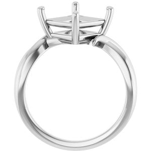 Sterling Silver 8x8 mm Square Ring Mounting – image 4