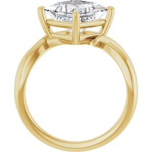 10K Yellow Gold 8x8 mm Square Ring Mounting – image 3