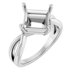 Continuum Sterling Silver 8x8 mm Square Ring Mounting – image 2