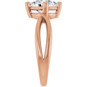 18K Rose Gold 8.54x6.44 mm Elongated Cushion Ring Mounting – image 7