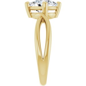 18K Yellow Gold 8.54x6.44 mm Elongated Cushion Ring Mounting – image 7