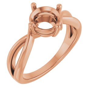 10K Rose Gold 7.4 mm Round Ring Mounting – image 2