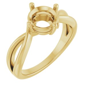 18K Yellow Gold 7.4 mm Round Ring Mounting – image 2
