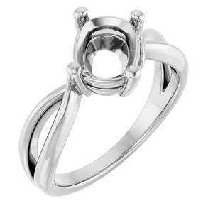 14K X1 White Gold 8.54x6.44 mm Elongated Cushion Ring Mounting – image 2
