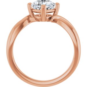 10K Rose Gold 6.5x6.5 mm Cushion Ring Mounting – image 3