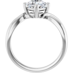 14K X1 White Gold 6.5x6.5 mm Cushion Ring Mounting – image 3