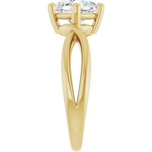10K Yellow Gold 6.5x6.5 mm Cushion Ring Mounting – image 7