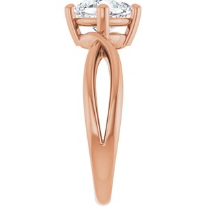 14K Rose Gold 6.5x6.5 mm Cushion Ring Mounting – image 7