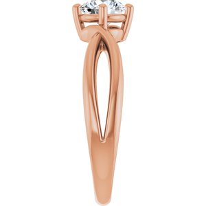 14K Rose Gold 5.5 mm Round Ring Mounting – image 7