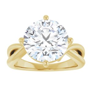 10K Yellow Gold 11 mm Round Ring Mounting – image 5